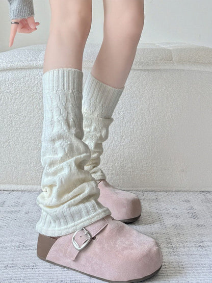 Beige Warmers Slouchy Leg (2 Knit Textured Colors: