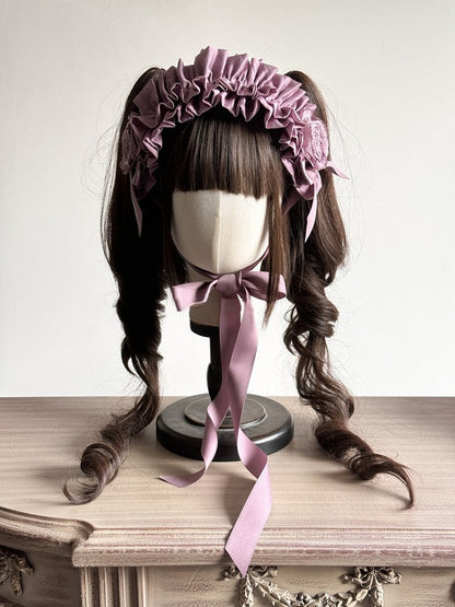 Lila/Rosa Haarband-Verzierungen mit Rüschen und Lolita-Rosette