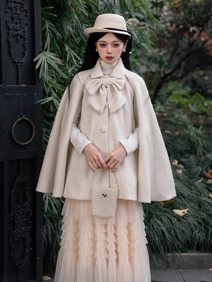 Beige Detail Lolita Cape Bow with