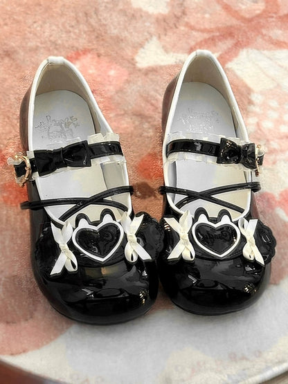 Janes with Sweet Accents Bow Black Candy-shaped Low-heel Ornaments Lolita Mary