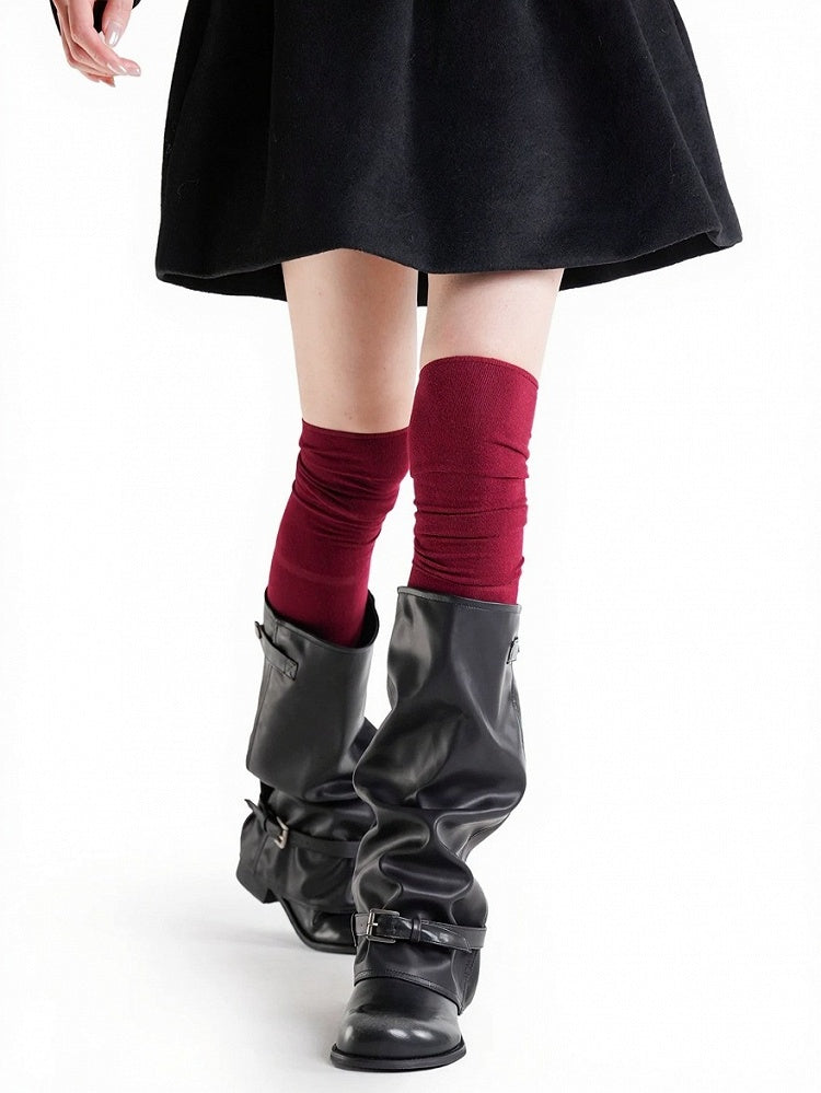 6-Color Minimalist Solid Overknee Socks - ModaSwings