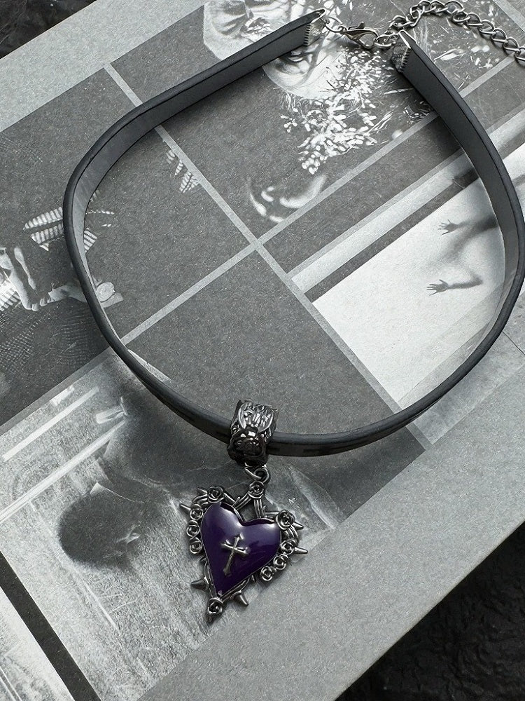 Purple Heart Gothic Choker - YSHXS