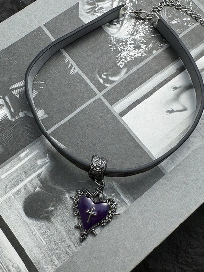Purple Heart Gothic Choker - YSHXS