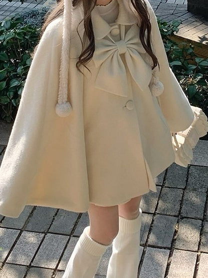 Beige Detail Lolita Cape Bow with