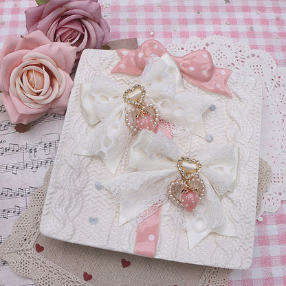 Strawberry Charm Hairclip Options Heart Bowknot Kei Color 5 Jirai