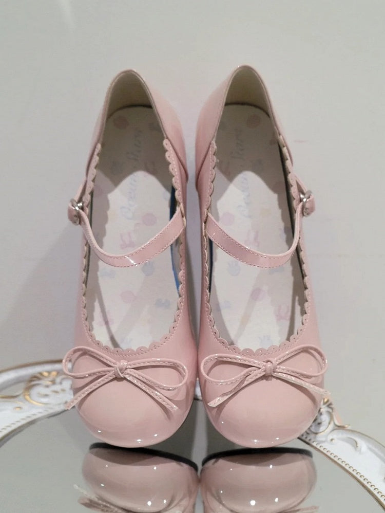 Pink Lolita Sweet Heel Bow 3cm Embellishment with Janes Mary