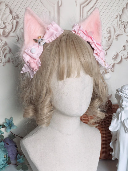 Sweet Lolita Blue/Pink Bowknot Floral-Butterfly Hairclip