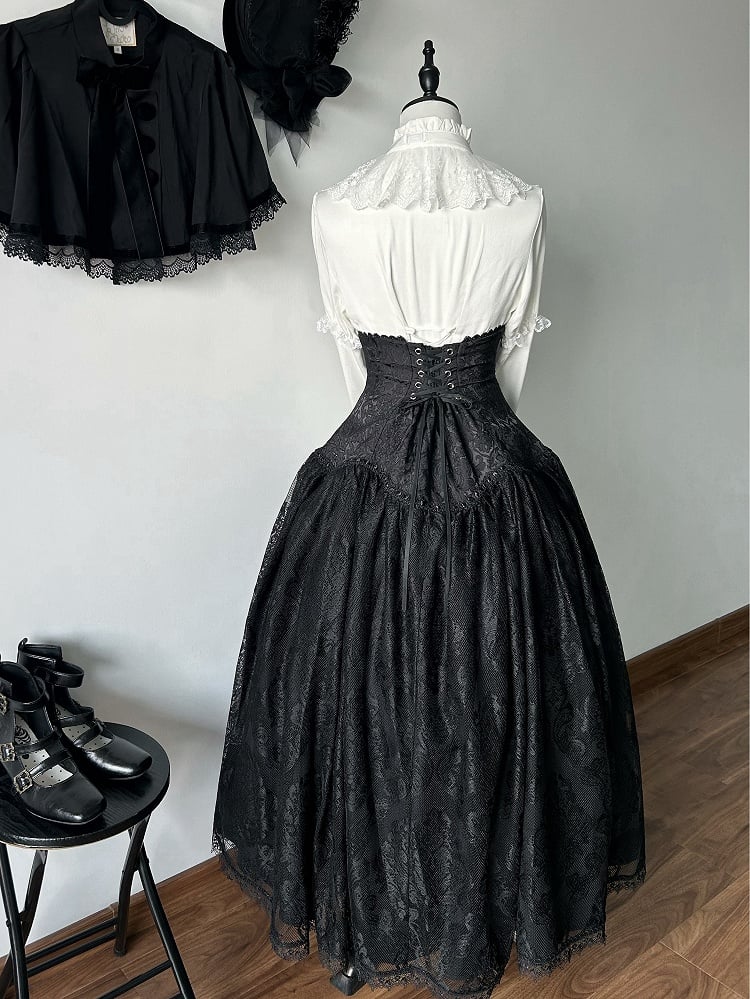 Black Long Kuro High Super Skirt Waist Version Lolita Gothic