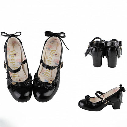 at Black Mary Decorated Janes Bow Heart Top