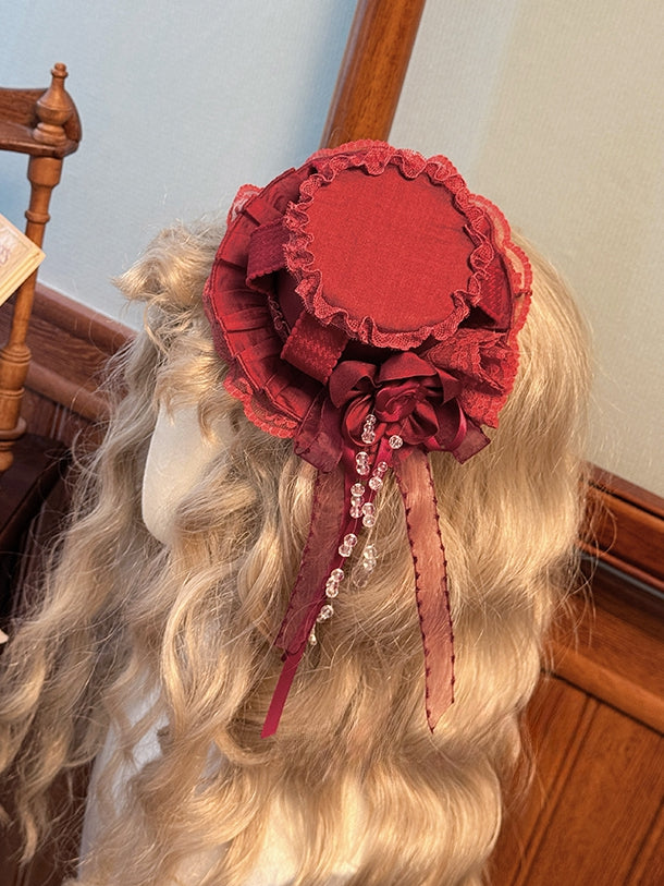 Beige Mini Hat / Blue Black Purple Red