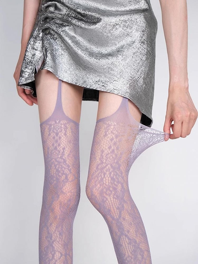 Options Design 8 Y2K Color Hollow-out Lace Stockings Suspender