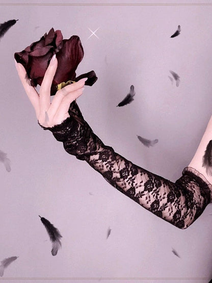 Sheer Floral Lace Arm Sleeves - Mr. Cat