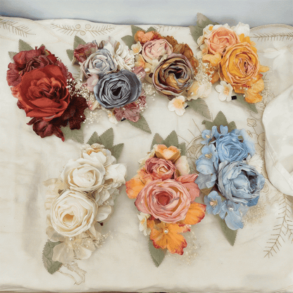 Hairclip Color Details Handmade 7 Flower Options