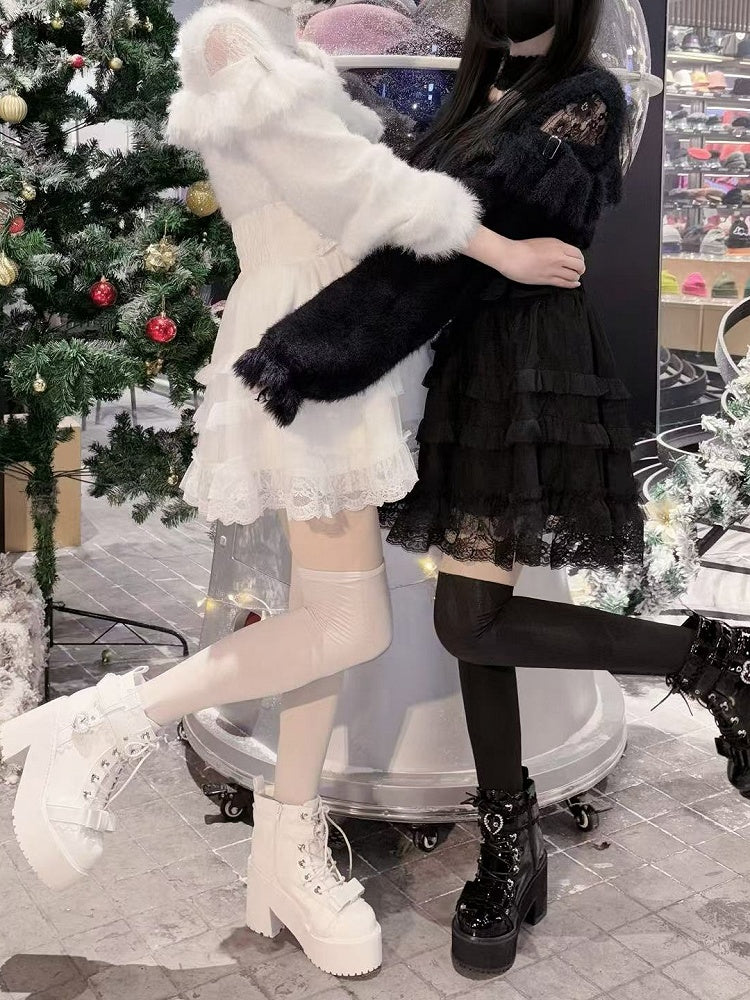 White Criss-cross with Sweater Neckline