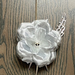 Floral 2 Options Hairclip Silver Design