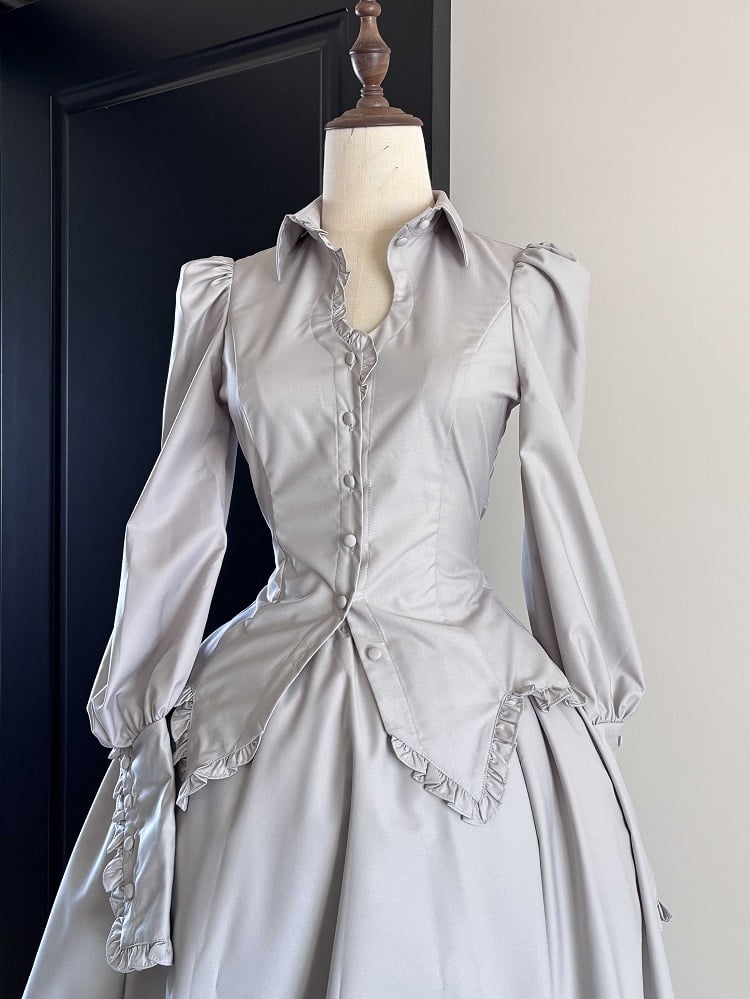 Lolita Long Gothic Gray Sleeves Shirt Light