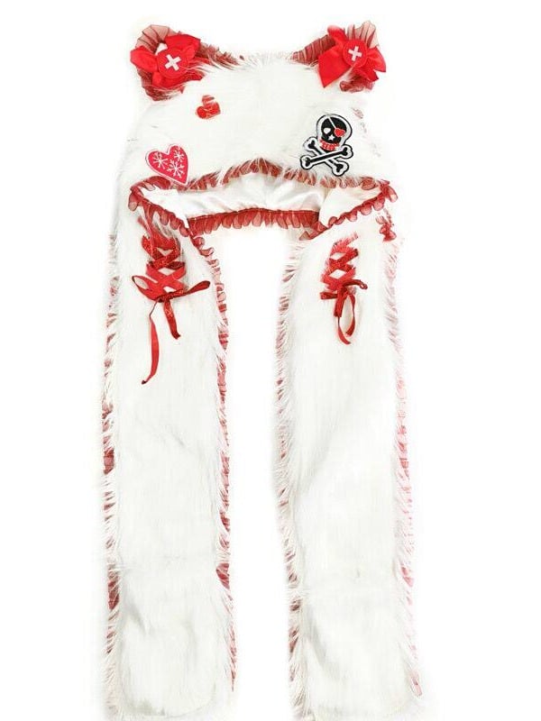 Cat 3-in-1 Gloves Plush Cute - Scarf Punk Hat Set Ear