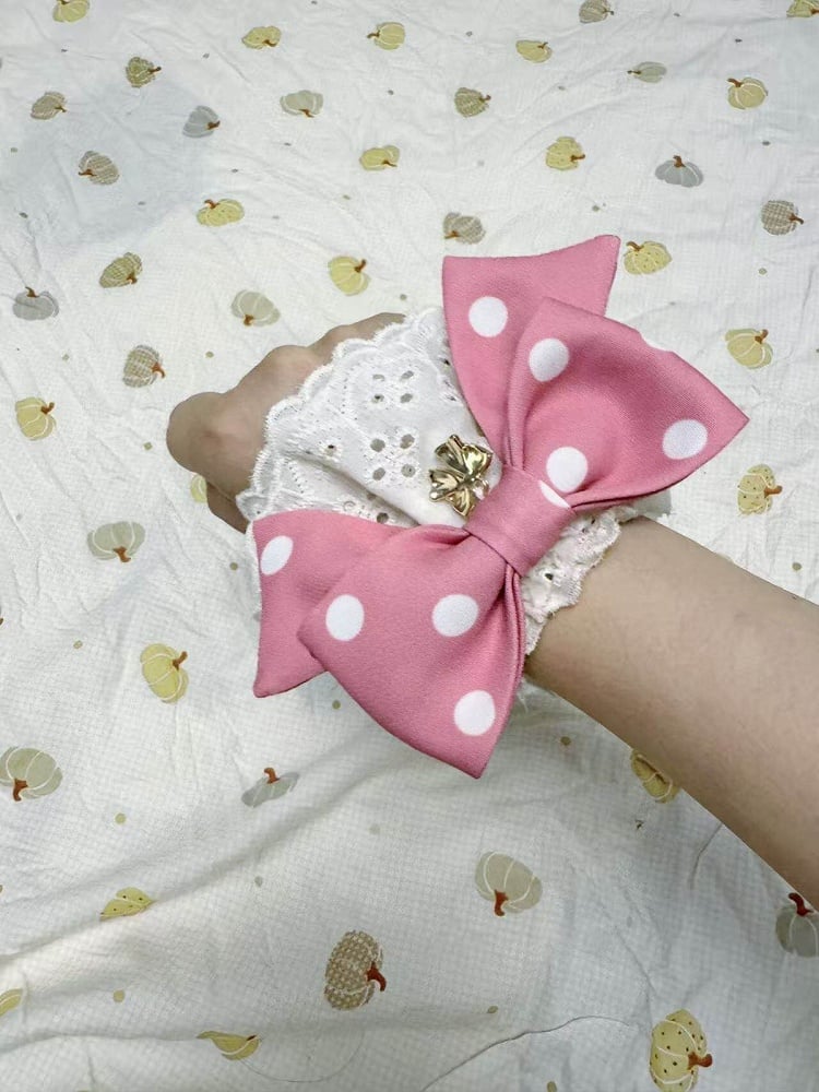 Bowknot Cuff Wrist Sweet Pink