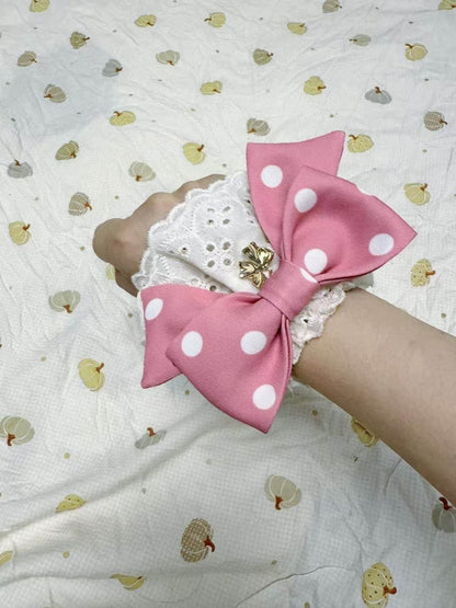 Bowknot Cuff Wrist Sweet Pink