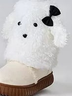 ホワイトロリータリボン結びラム型レッグウォーマー