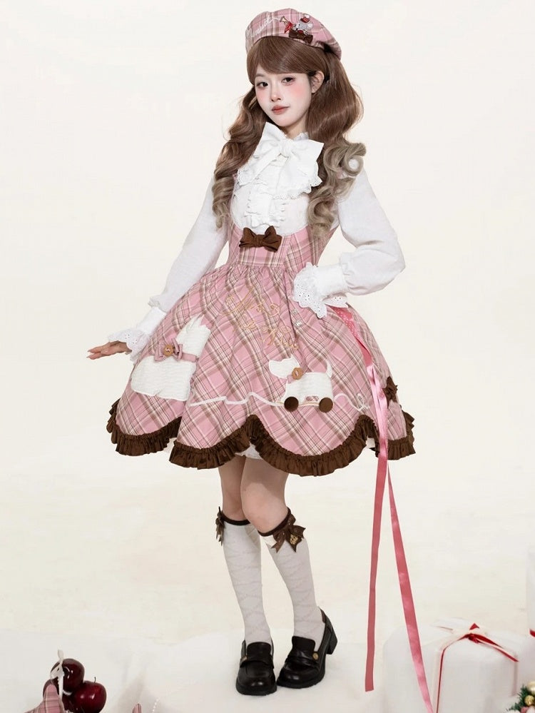 White Long Sleeve Lolita Shirt with Detachable Bowknot - iris de nuit