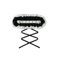 with Black Buckle and Jirai White Kei Hairband Trim Ruffle Heart