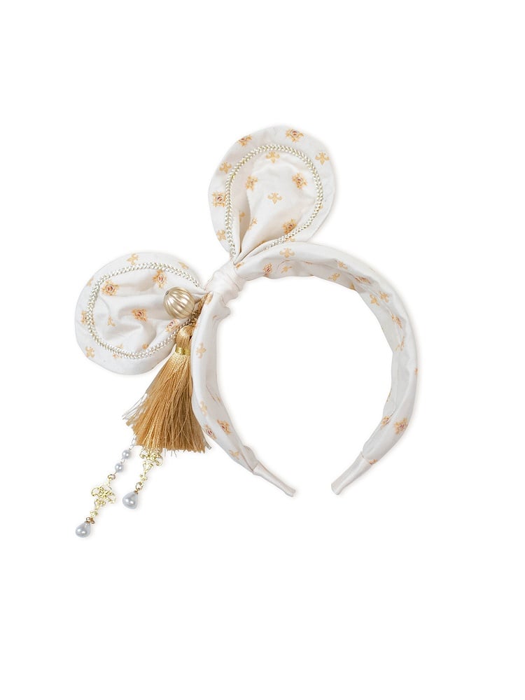 Ear-Shaped Bow Headpiece with Chain and Tassel Accents - Crucis Universal Tailor Company