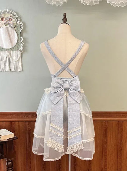 Straps Shoulder Waist with Lolita Bloomer Shorts Detachable Ouji Blue High