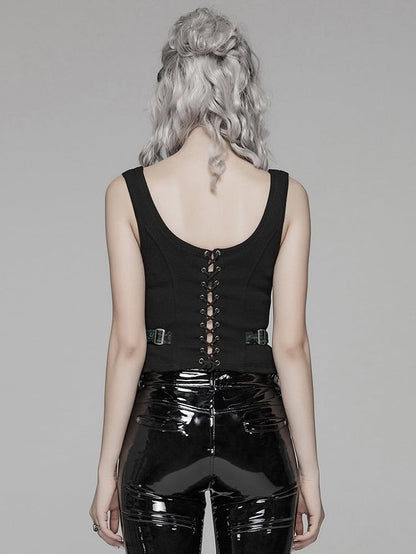 Black Steampunk Green Jacquard Waistcoat