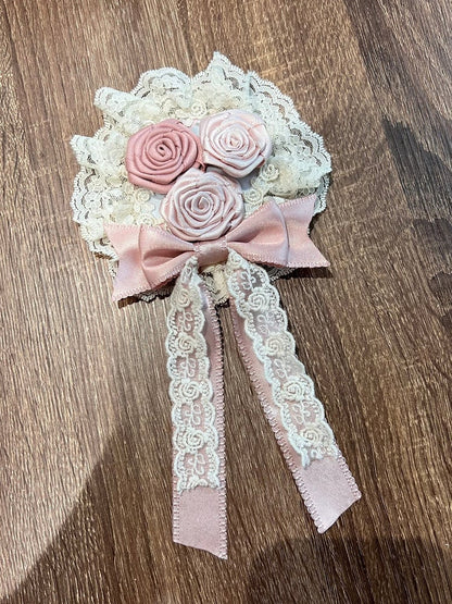 Rose Floral Lace Lolita Brooch with Sash - Sweet Dream Box