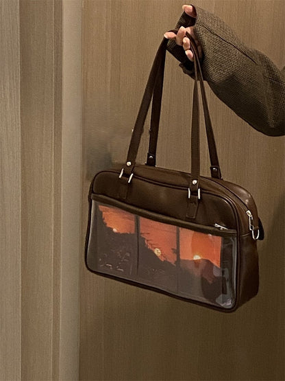 Bag Heart Brown with Decorated Ita Crossbody/Shoulder Buckle