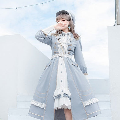 with Long-Sleeve Button-Up White Chest Pocket Blouse