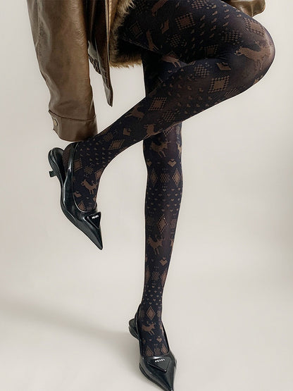 Tights Deer Geo-Pattern Woodland