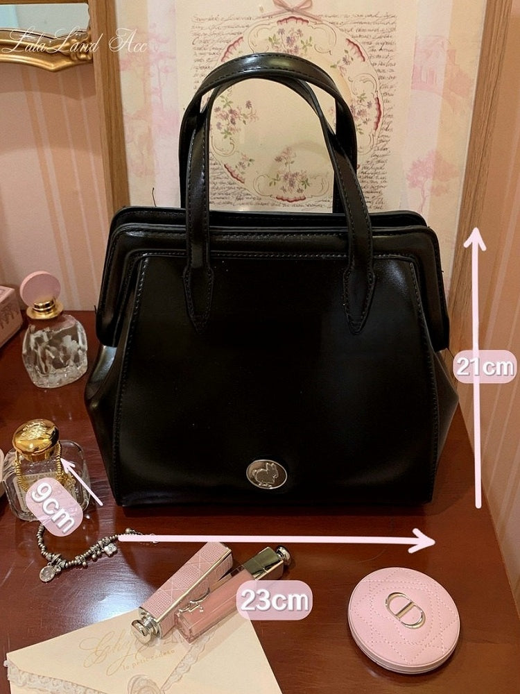 Classic Crossbody Bag with Silver Emblem - Lalacita