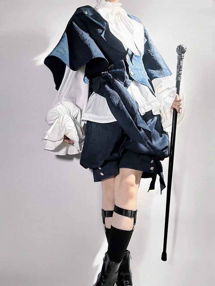 Fashion Ouji Oversized Lolita Blue Hooded Ears Jacket Bunny