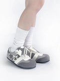 Design Traditional - Accents Lolita with Gray Sweet Lace-Up 4.5cm Sneakers Platform Star