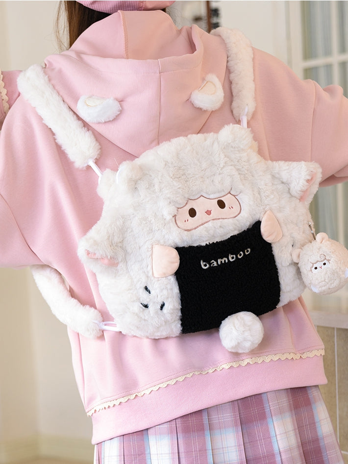 Backpack Lamb Cute White Plush