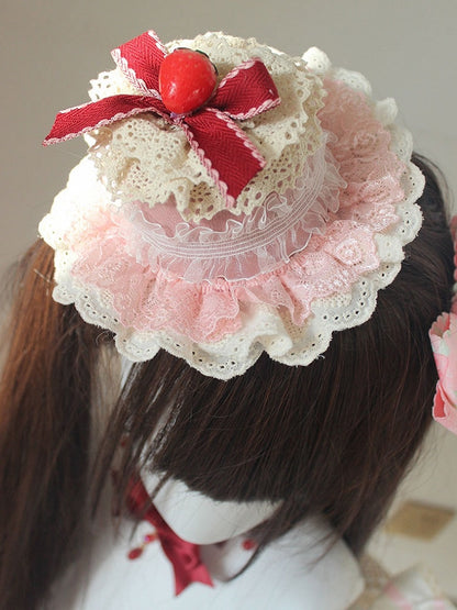 Pink Strawberry Cake Mini Hat