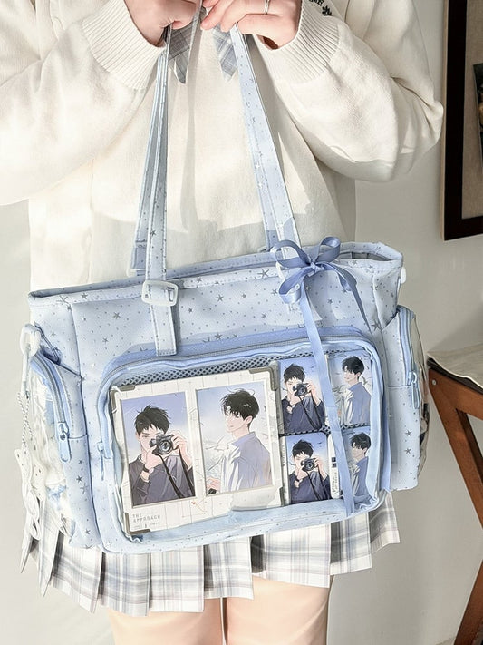 Star Light Otaku Dot Ita Bag Crossbody with Blue Style Side Pockets Design Sweet