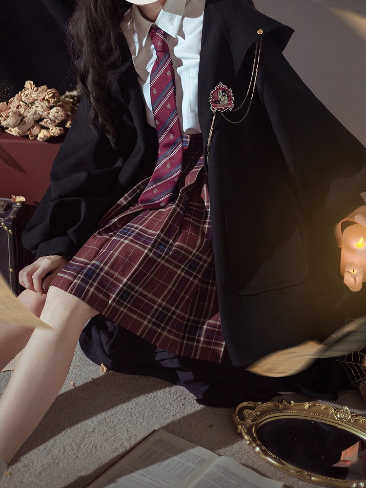 Normal/Verdicken und für den Winter Schwarze Version Herbst Preppy Vintage Kapuzenmantel