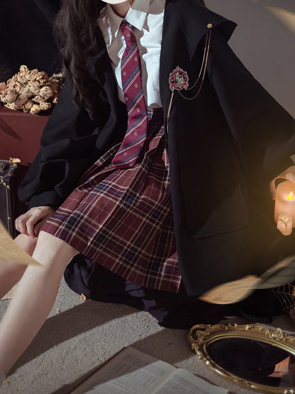 Normal/Verdicken und für den Winter Schwarze Version Herbst Preppy Vintage Kapuzenmantel