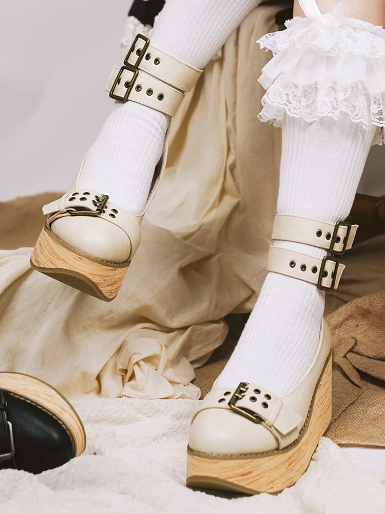 Era Ankle Fastener Platform Off-white Design Multi Buckle Steam - with Shoes