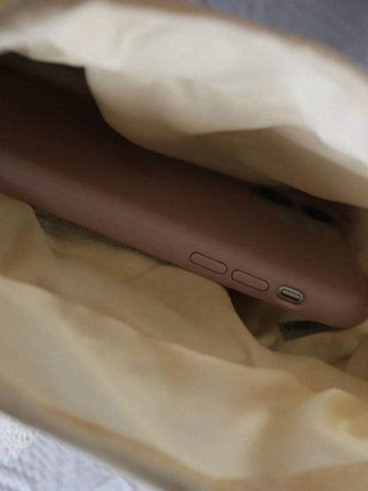 Lace Beige/Khaki Straw Detail Bag Lolita Country