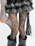 Floral Colors) Lace Pantyhose (2 Fishnet