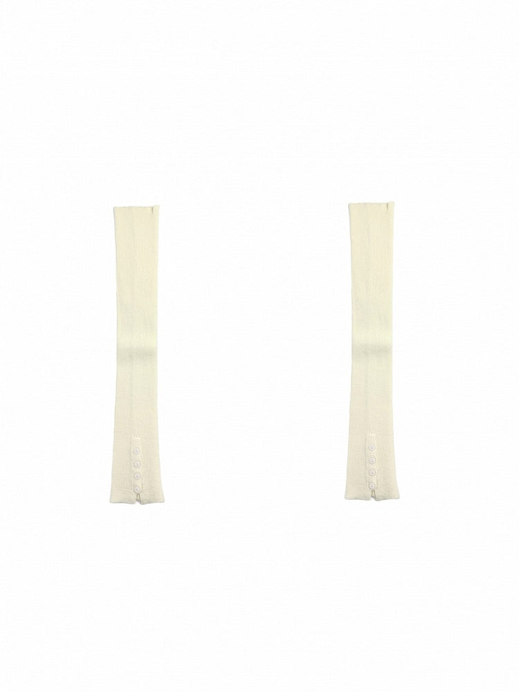 オフホワイト/グレー/ワインレッド/ブラック ボタンニット レッグウォーマー