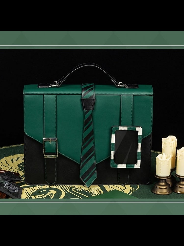 School Tie Ita Bag Vert Noir - thejunco