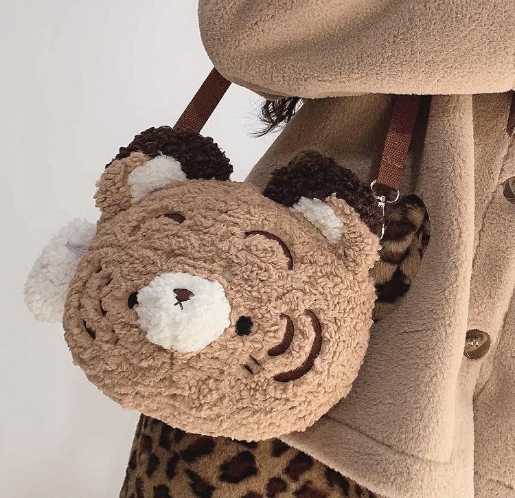 Cute Crossbody Plush Tiger Bag