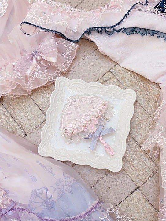 Parasol-Inspired Choker and Brooch Set - Mademoiselle Pearl