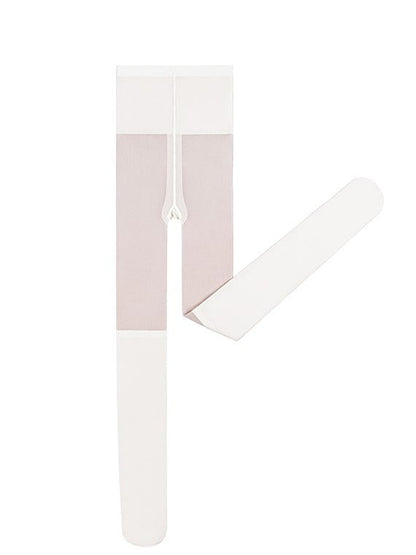 Fleece-Lined White/Black Tights