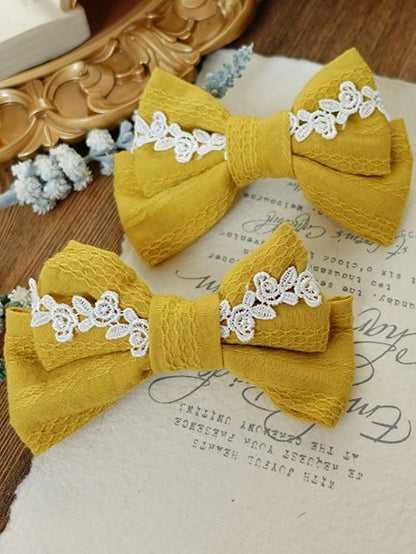 Bowknot Hairclip Sweet Lace 7 Lolita Color Options